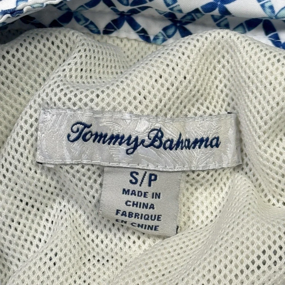 Tommy Bahama Swim Trunks Shorts Mens Small White‎ Geometric Lined Drawstring